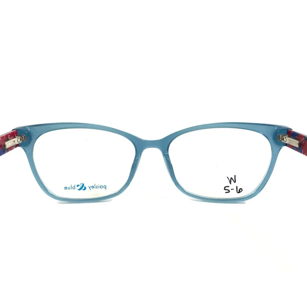 Paisley & Blue Eyeglasses Frames ARIA SKY Blue Red Black Cat Eye 54-16-135